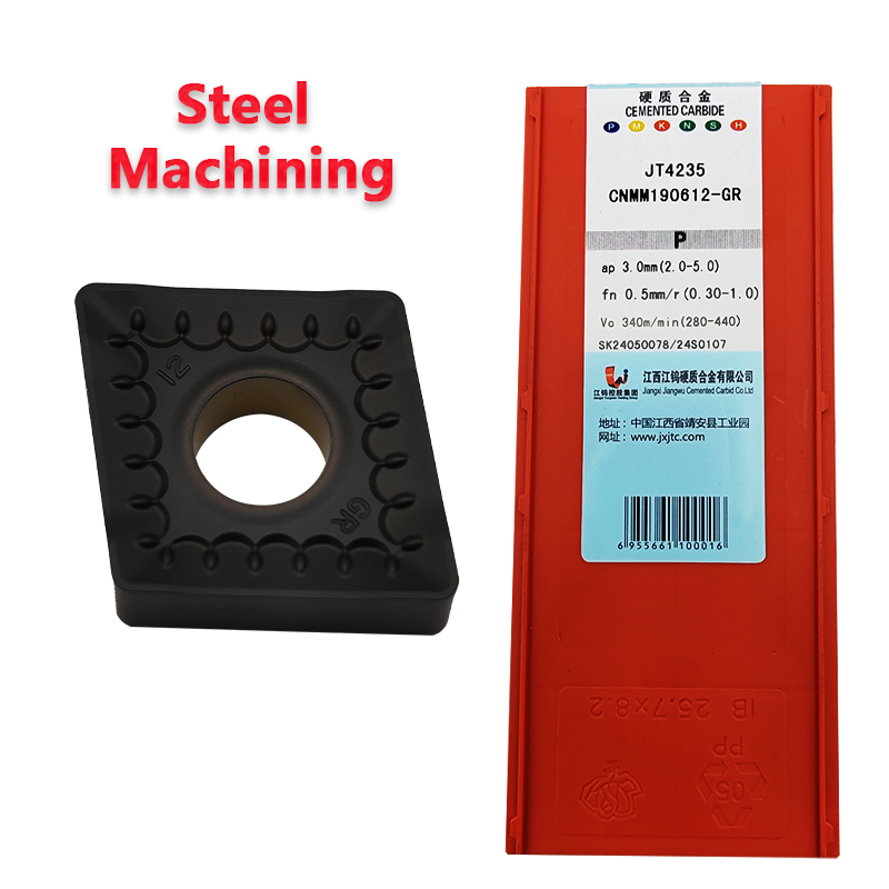 CNMM190612 adopts chemically coated hard alloy turning boring steel parts with CNC inserts that can be rotated CNMM1906