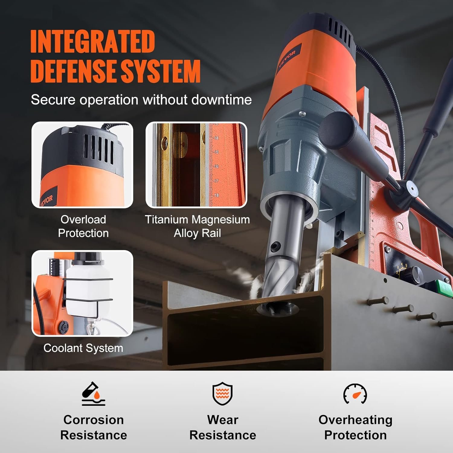 Electric Mag Drill Press Vertical Hole Drilling Metal Surface Industrial Variable Speed Rotary Tool Machine Magnetic Drill Press