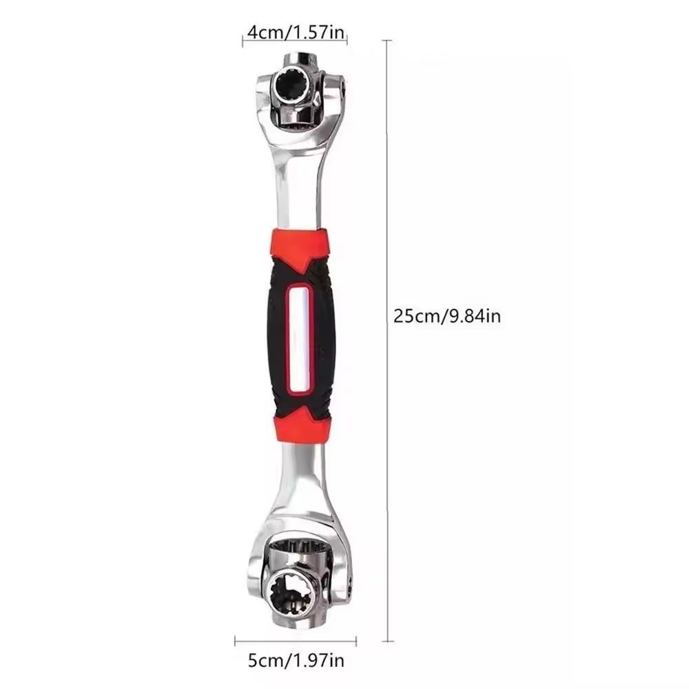 8 In 1 Red Tiger Wrench 12-19mm General Motors Repair 360 Degree Rotary Magnetic Multi-function Wrench