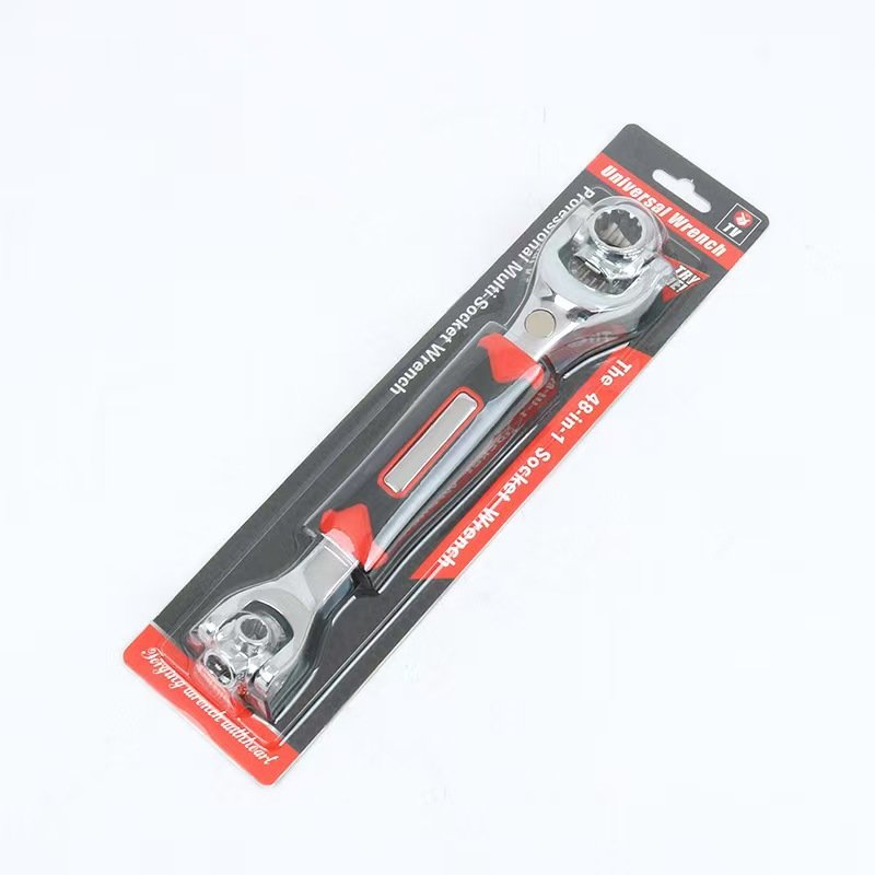 8 In 1 Red Tiger Wrench 12-19mm General Motors Repair 360 Degree Rotary Magnetic Multi-function Wrench