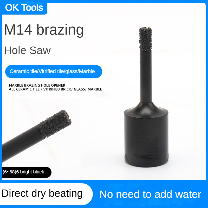 Drill bit M14 Diamond Core Drill Bit 6-130mm Dry Vacuum Brazed Diamond Granite Cutting black Hole Saw For Tile Marble Ceramic