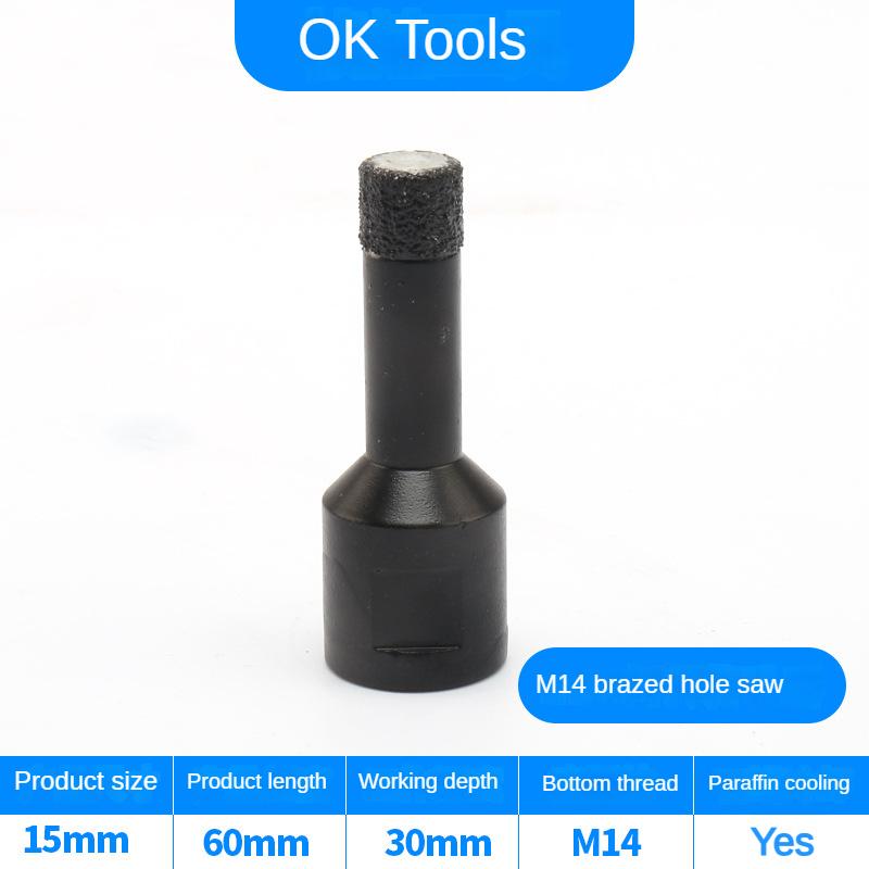 Drill bit M14 Diamond Core Drill Bit 6-130mm Dry Vacuum Brazed Diamond Granite Cutting black Hole Saw For Tile Marble Ceramic