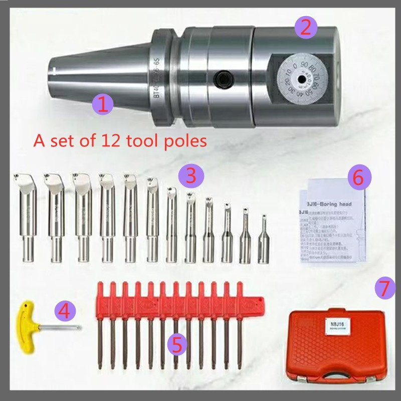 High precision NBJ16 Boring tool BT40 set boring bar Fine adjustable small diameter boring bar NBJ16 BT40 BT50 BT30