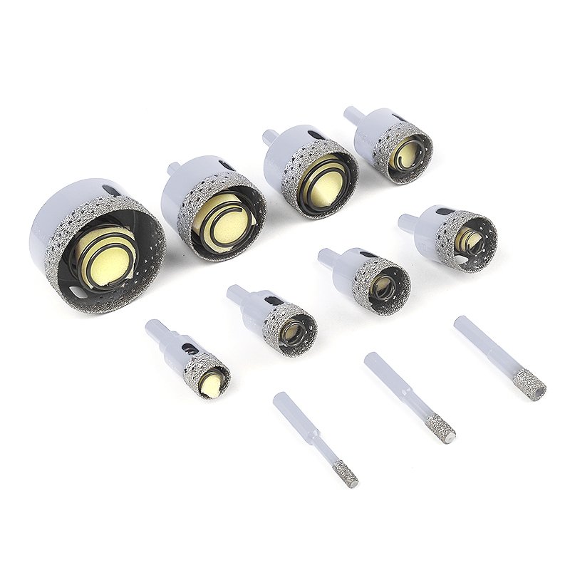 11pcs/1Set Hole Saw Kit diamond drill bit6mm 10mm 25mm 32mm 45mm 65mm Stone bit Diamond spring bit boring crown cobalt drill bit