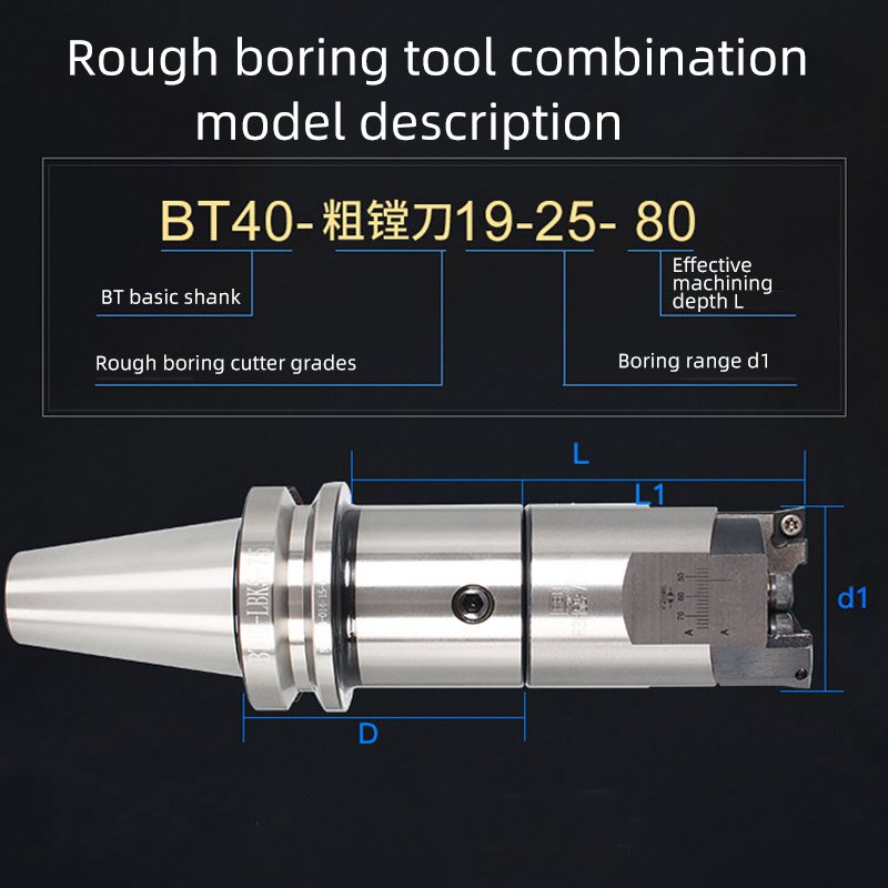 Machining Center Fine Boring Head BT40 Fine Boring Tools Adjustment Adjustable Double-edged Rough Boring Head Set