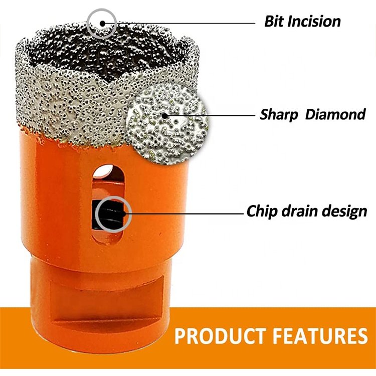 TGS Vacuum Brazed M14 Diamond Tools Cutting Bit Tile Hole Saw Diamond Core Drill Bit Set
