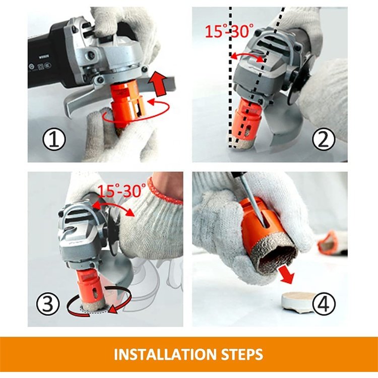 TGS Vacuum Brazed M14 Diamond Tools Cutting Bit Tile Hole Saw Diamond Core Drill Bit Set