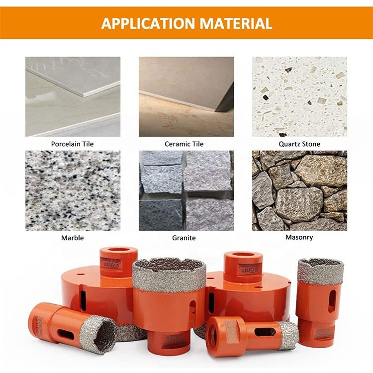 TGS Vacuum Brazed M14 Diamond Tools Cutting Bit Tile Hole Saw Diamond Core Drill Bit Set