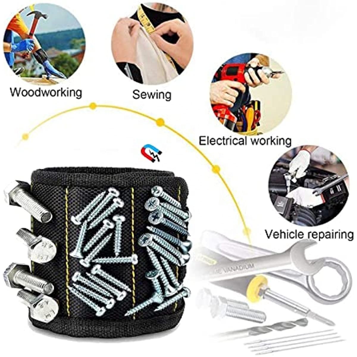 Multifunctional Hardware Tool Magnetic Wristband for Easy Tool Access
