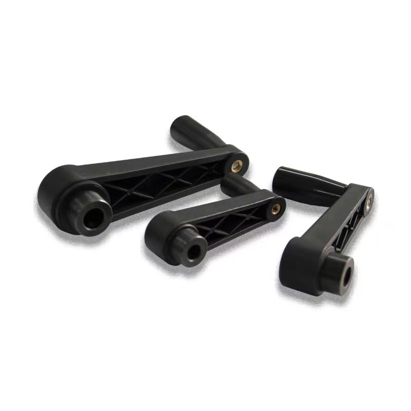 Tapered Plastic Mechanical Tool Accessory Hand Crank Polyamide Crank Handle With Revolving Handle Plain Bore