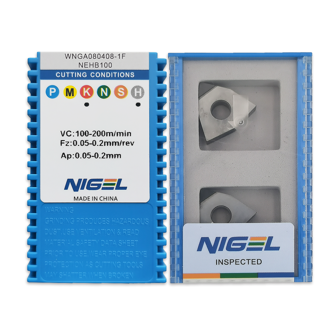 Nigel Cubic Boron Nitride CBN Inserts Hexagonal WNGA080408 External Circular Slotting Inner Bore CNC Turning Tool