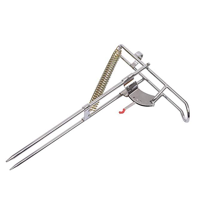 Stainless Fishing Rod Holder Rack with Automatic Tip-Up Hook Setter Double Spring