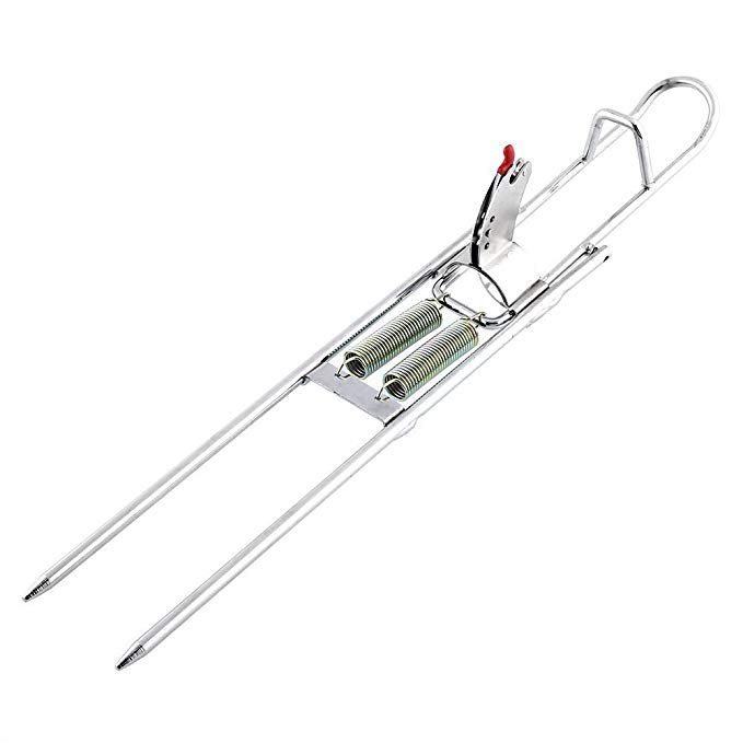 Stainless Fishing Rod Holder Rack with Automatic Tip-Up Hook Setter Double Spring
