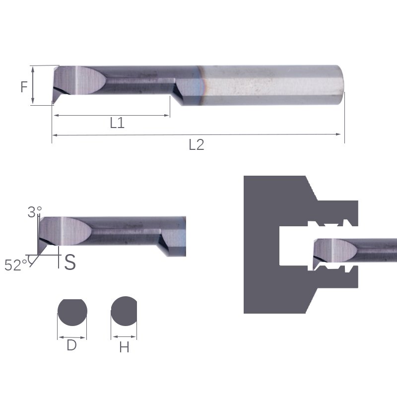 Mqr Custom Mini Internal Grooving Boring Tool Cutter Micro Boring Bars Solid Carbide Tool for Grooving Boring Tool CNC Machine