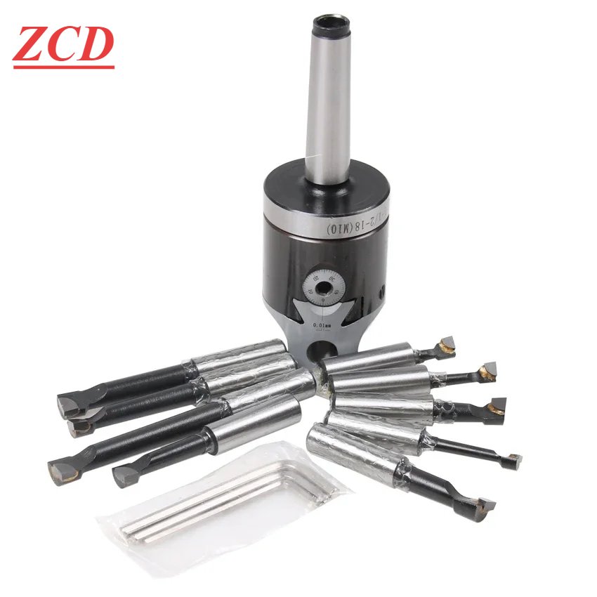 1 SET MT3 M12 Arbor F1 -12 50mm boring head and 9pcs 12mm boring bars, boring head set