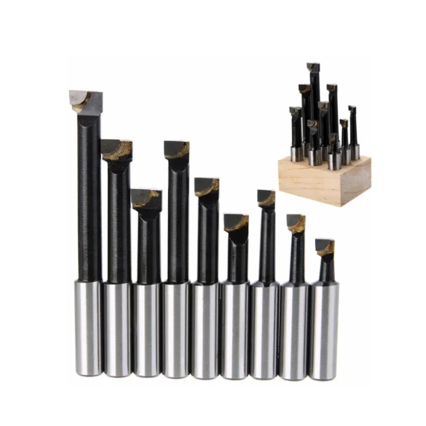 1 SET MT3 M12 Arbor F1 -12 50mm boring head and 9pcs 12mm boring bars, boring head set