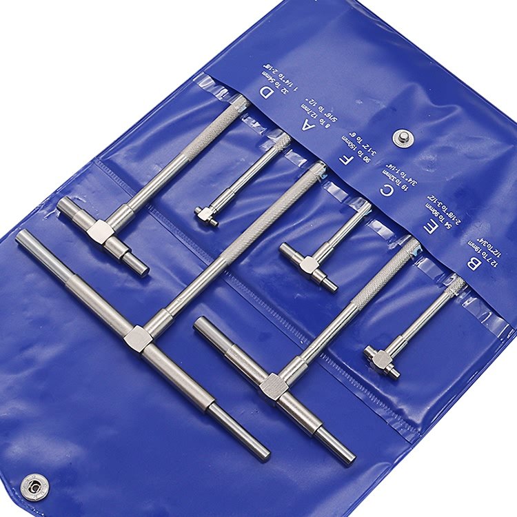 6 Pc Range 5/16" - 6" 8-150mm Telescoping Gage Set T-Bore Hole Gauges High Precision Telescopic Bore Gauge