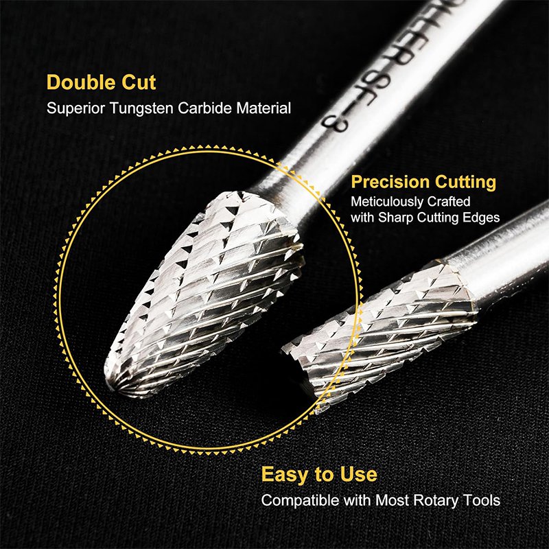High speed bore deburring metal polishing tools 3mm wood carving tungsten carbide rotary burr for metal