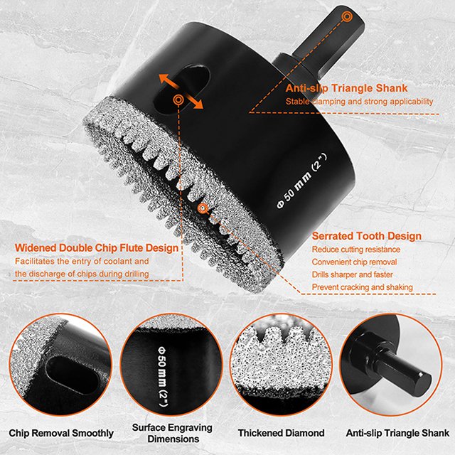 Customizable vacuum drilling hole brazed drilling bits hole opener tools