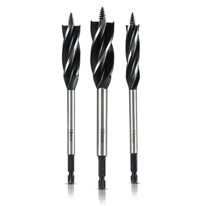 TEBAK 19.5mm 21mm 24 mm fast boring auger bits Carbon Steel Hex Shank Four Slot blade Wood Auger Drill Bit