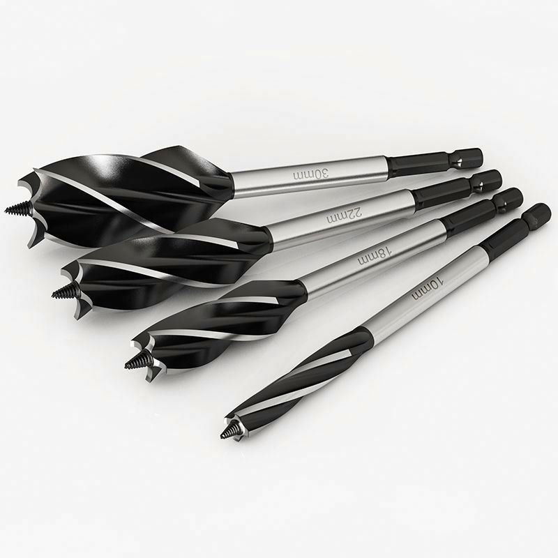 TEBAK 19.5mm 21mm 24 mm fast boring auger bits Carbon Steel Hex Shank Four Slot blade Wood Auger Drill Bit