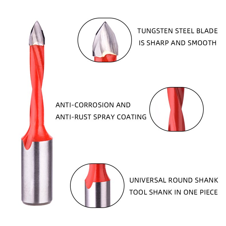 5mm 6mm 7mm 8mm 9mm 10mmCustom tungsten carbide tipped through hole drill bit for cnc wood drilling