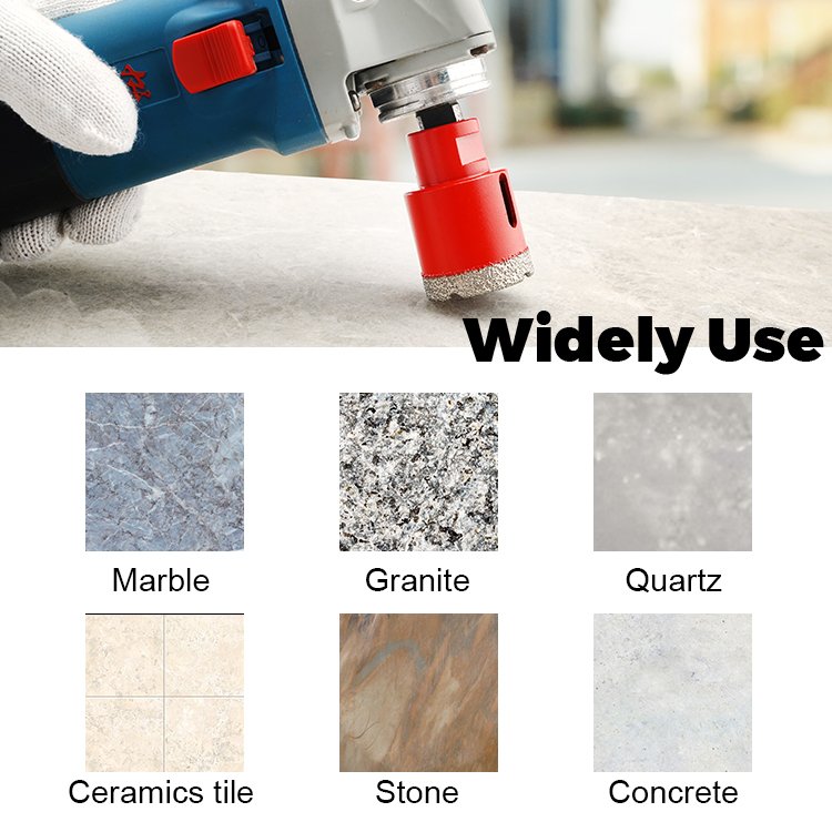 M14 High Speed Steel Diamond Drill Bit Set Vacuum Brazed Tile Hole Saw Core Drill Bit for Concrete and Marble Cutting