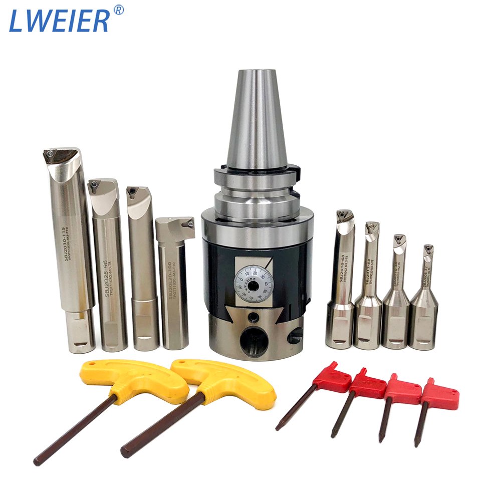 High Precision boring head tool BT40 BT30 BT50 R8 NBH2084 Fine Boring Head Set with 8pcs Boring Bars