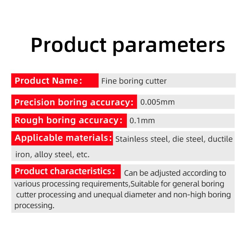 Fine Boring Tool Trimmer Adjustable Deep Hole Boring Tool CNC Boring Tool Boring Bar Machining Center Boring Head