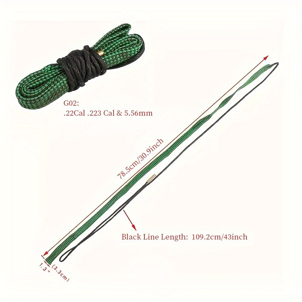 Barrel Snake fit 9mm 5.56mm .223 Caliber Reusable Bore Brush Rope Gun Cleaning Kit
