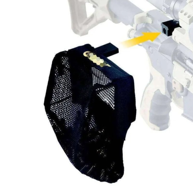Brass catcher for cartridge collector, heat net and other firearms with mounting guide rail