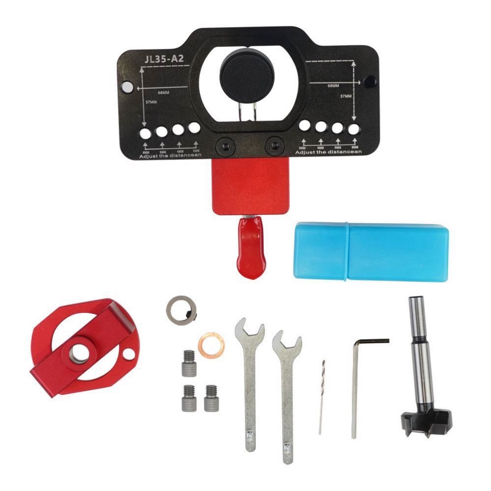 Fixture Aluminum Alloy Hole Opener Template Door Custom 35mm Hinge Boring Jig Woodworking Hole Drilling Guide Locator
