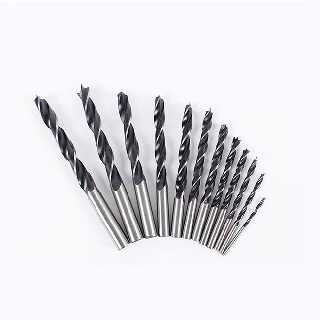 Brad Point Wood Drill Bit Set Assorted Sizes 1/16 to 1/2 Inch For Precision Wood Drilling Woodworking Tools