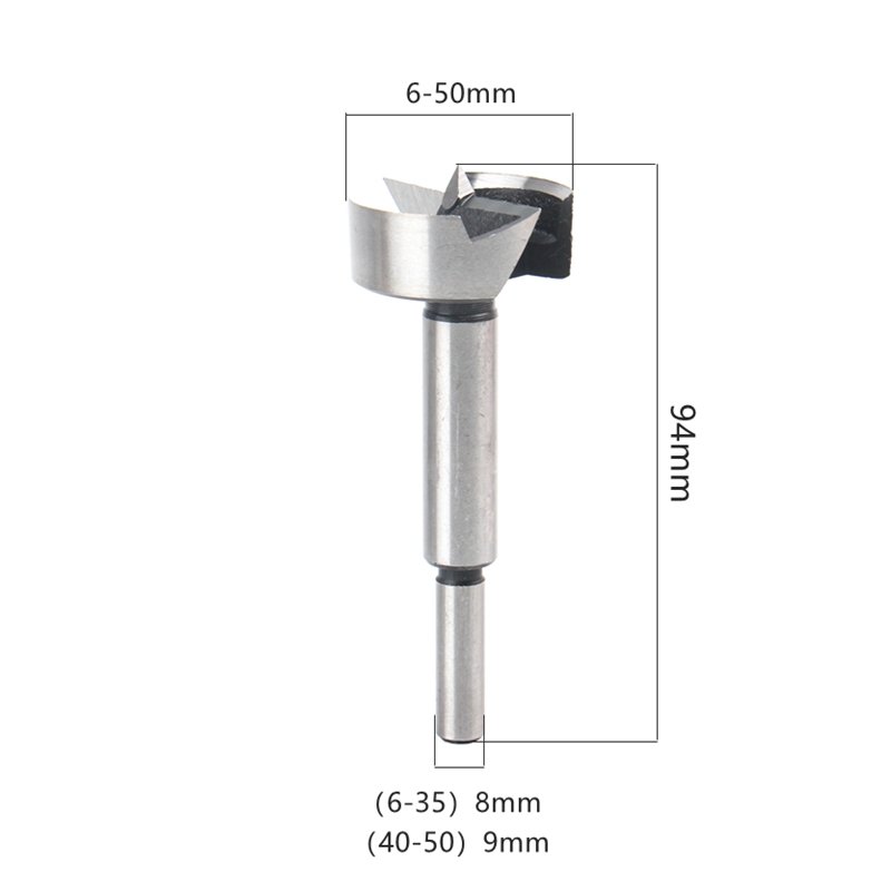 12PCS High Carbon Steel Forstner Tips Woodworking Tools Hole Saw Cutter Hinge Boring Drill Bits Round Shank