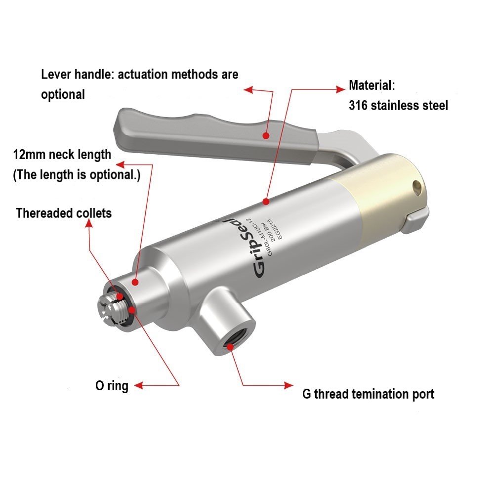 GripSeal G80P leak test quick connector for testing of components with female thread in automotive brake system leak detection