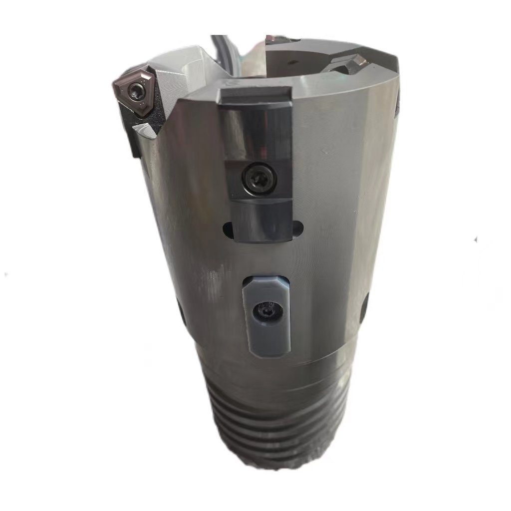BTA drill boring machine with deep hole carbide insert and guide pad D99.4mm counter bore drill head