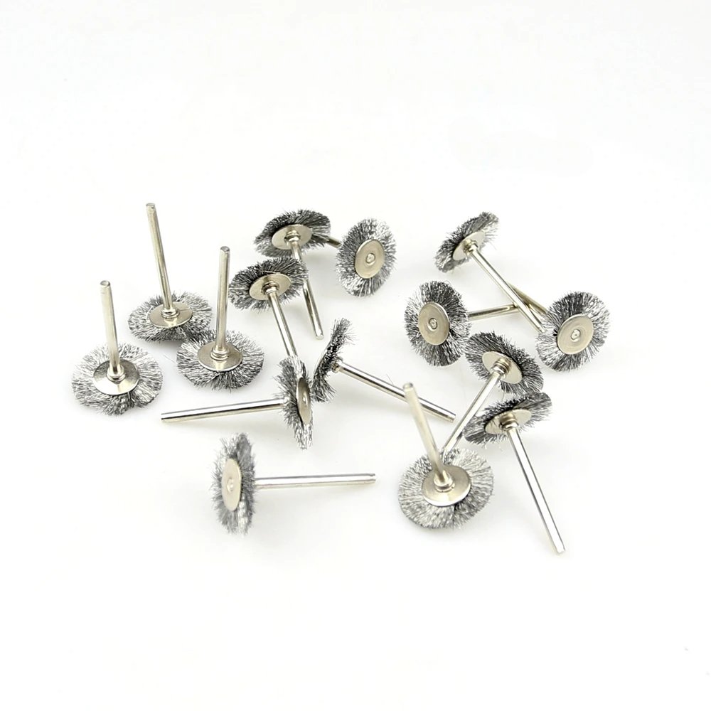 Mini Steel Wire Brush 3mm Shank Mounted Polishing Grinding Wheel for Deburring Clean