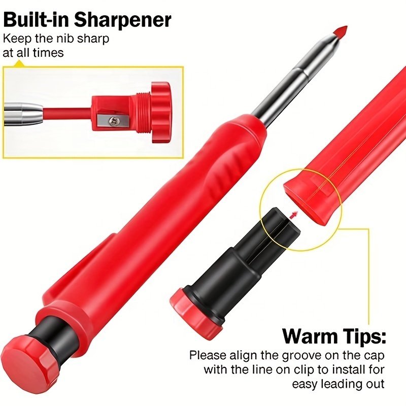 Diy Grade Carpenter Mechanical Pencil Hand Tool for Precise Markings Customizable OEM and ODM Support Metal and Wood Material