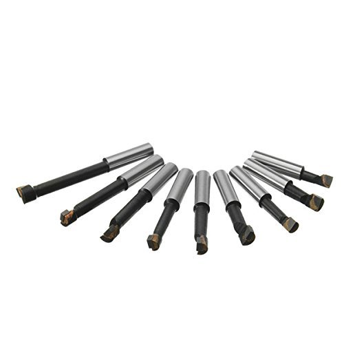 Carbide tipped boring bar set with wooden stand