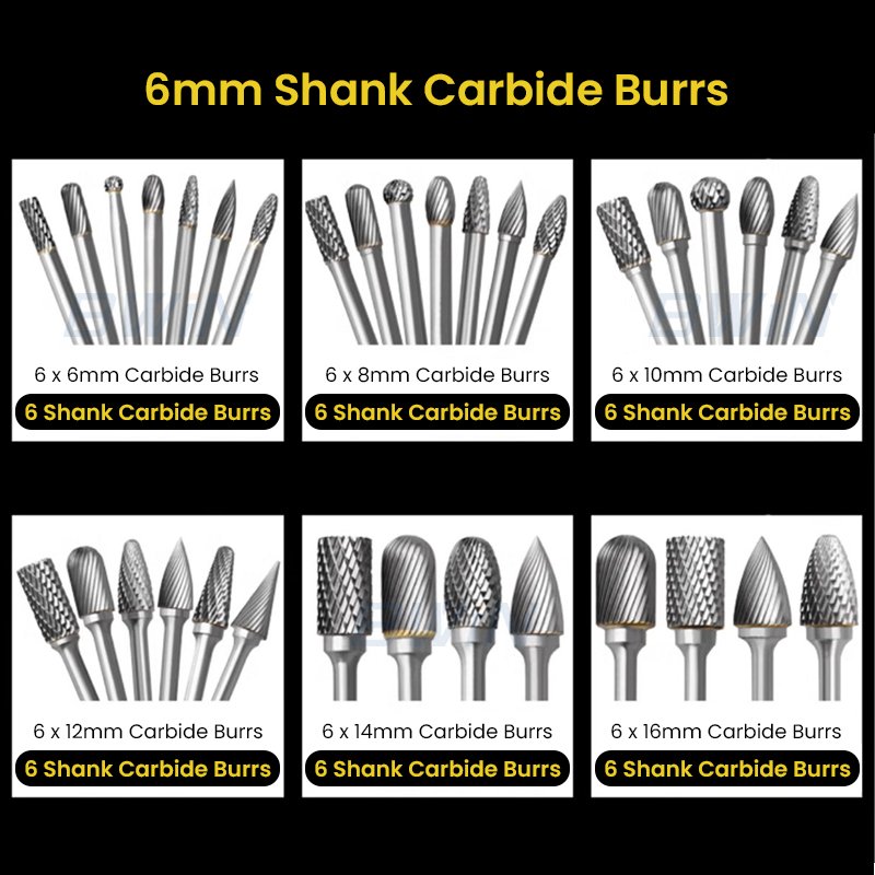 BWiN 3mm wood carving rotary burr metal deburring polishing tools tungsten carbide burr for metal