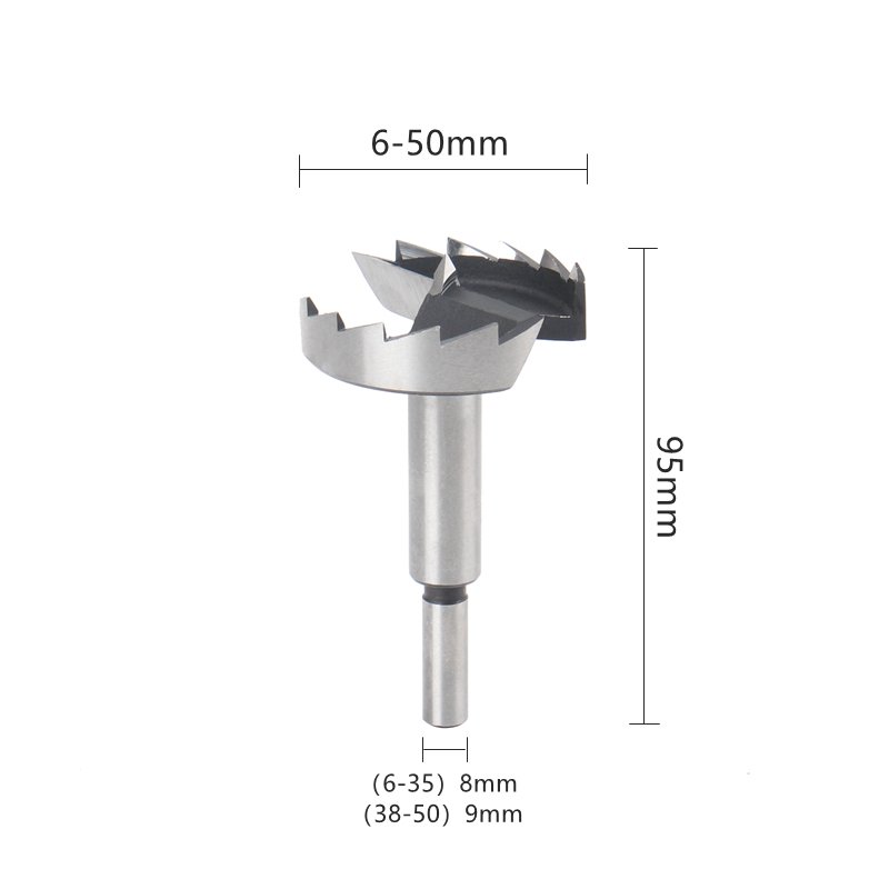 16PCS High Carbon Steel Forstner Tips Woodworking Tools Hole Saw Cutter Hinge Boring Drill Bits Round Shank