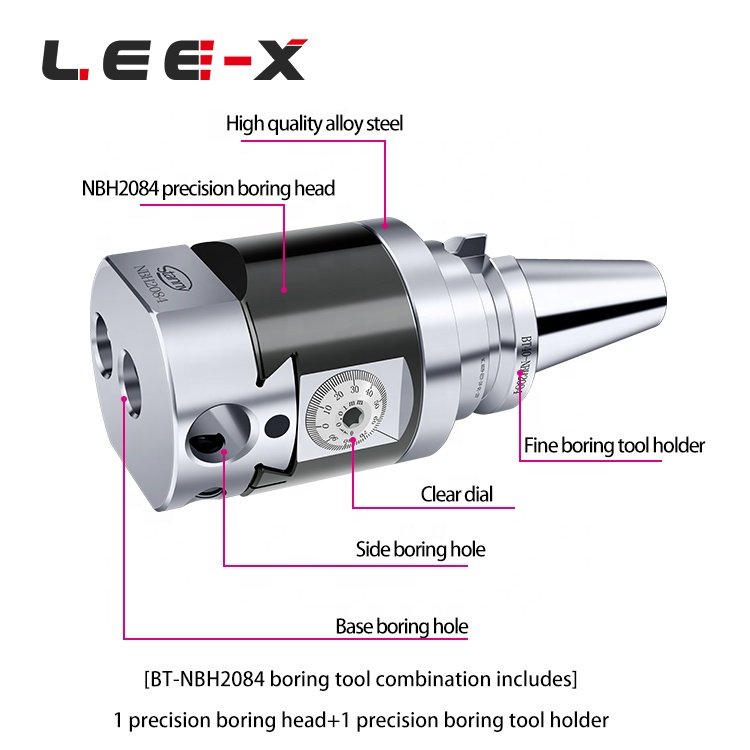 LEE-X NBH2084 fine boring tool set BT40-NBH 2084 Boring Kit Precision Adjustable Micro Boring Head R8 NT40 NBH 2084 Range 8-280