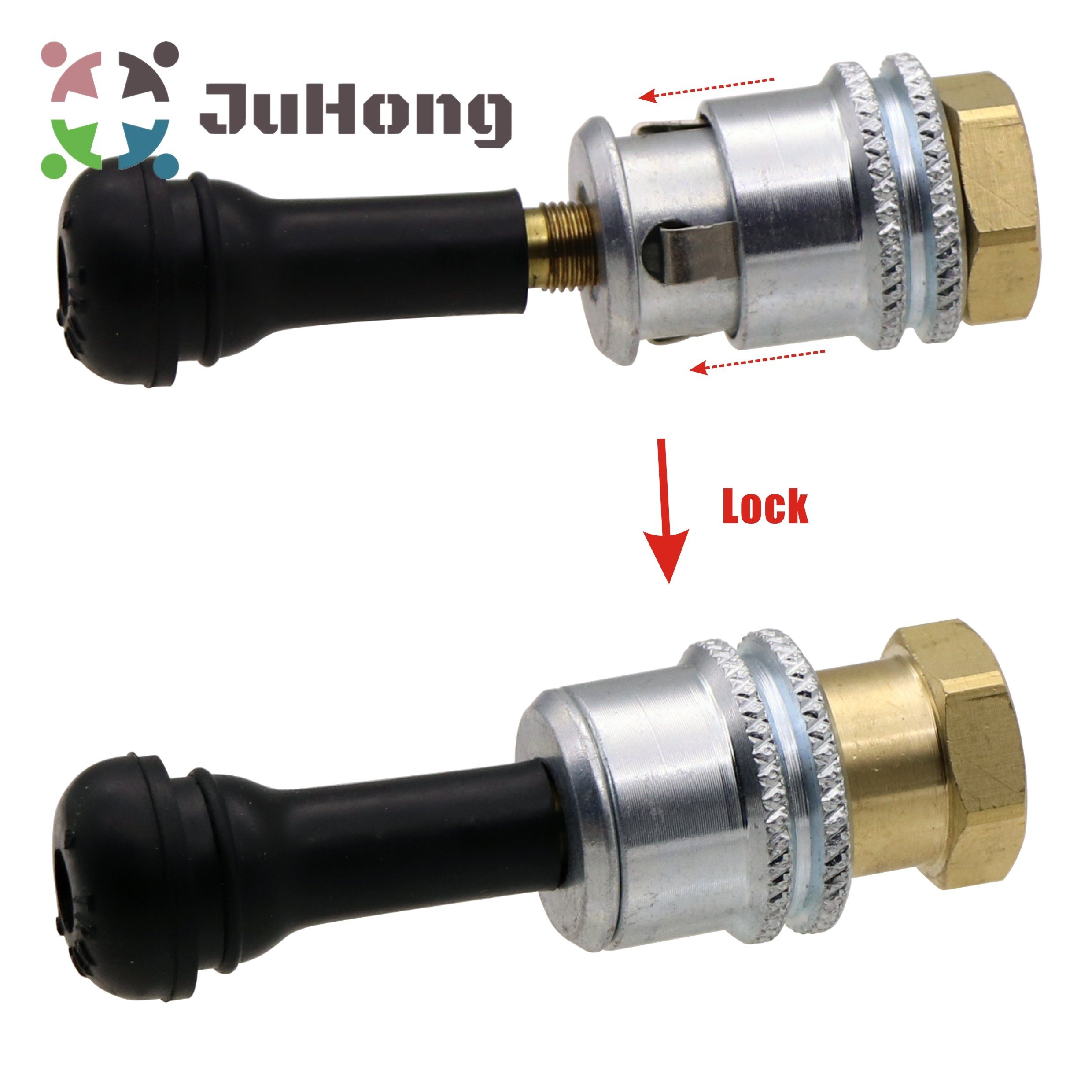 Standard Bore Lock-on Brass Air Chuck 1/4"NPT Closed End Tire Inflation Tools