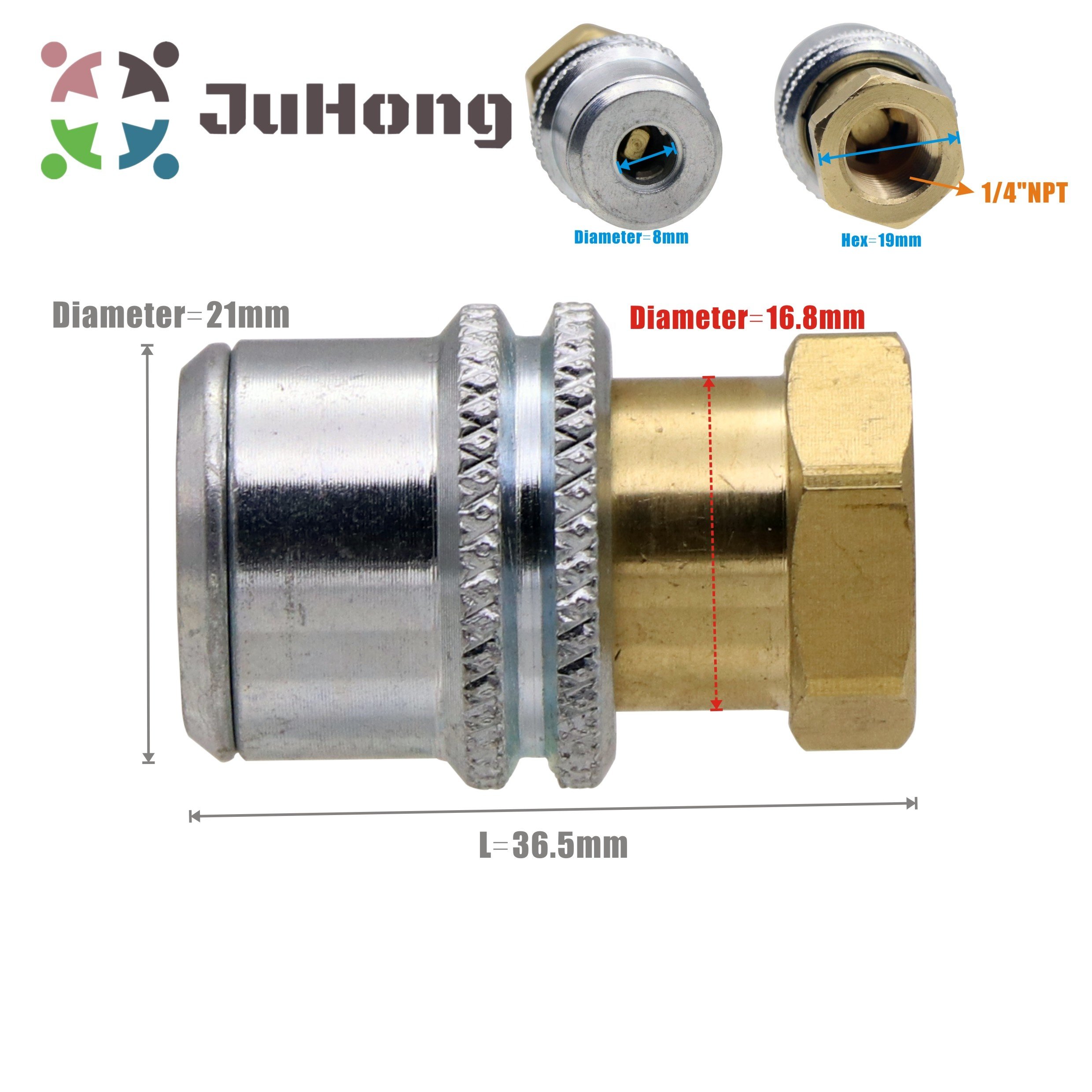 Standard Bore Lock-on Brass Air Chuck 1/4"NPT Closed End Tire Inflation Tools