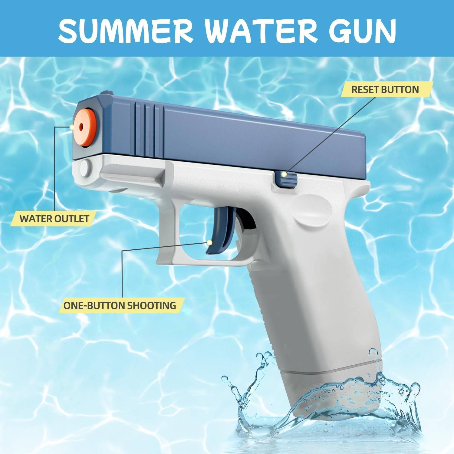Customized mini water gun automatic bore high pressure water spray gun ultra long range beach water gun toy kids