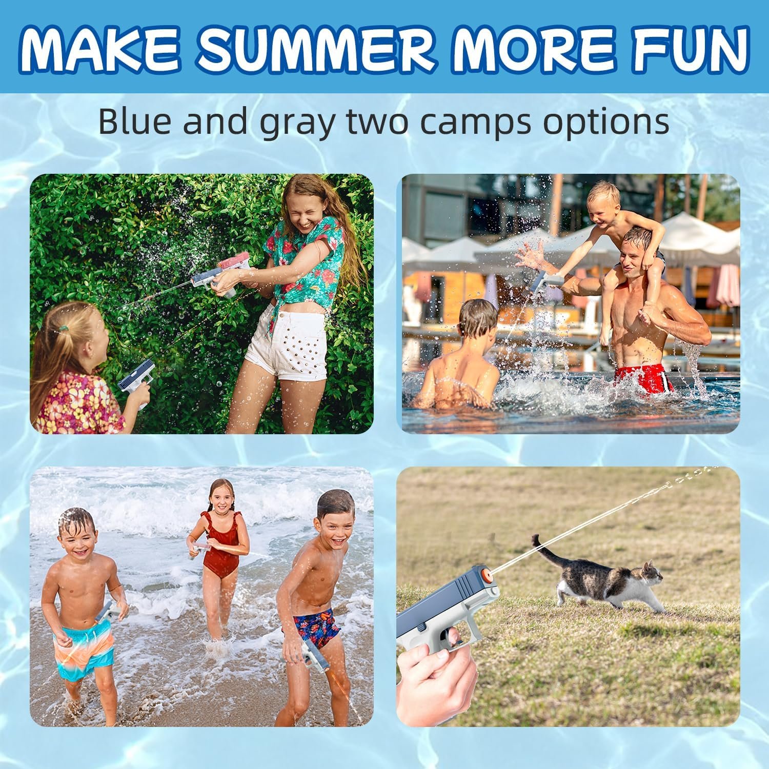 Customized mini water gun automatic bore high pressure water spray gun ultra long range beach water gun toy kids