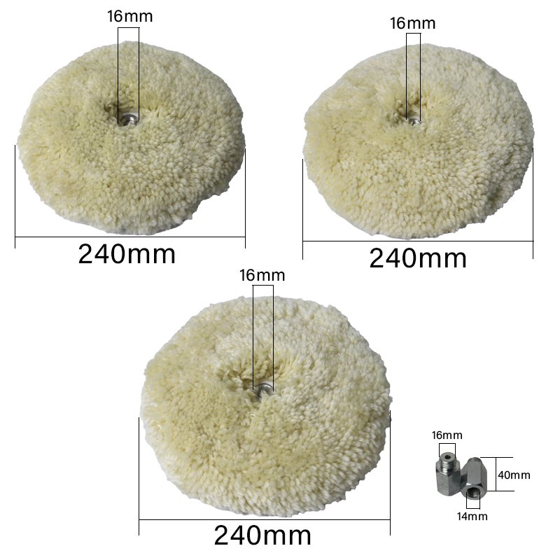 7 Wool Wheel with Bore Screws Combo Set Dual Sided Available High Density Wool Discs for Screws Heavy Duty Cutting Wool Balls
