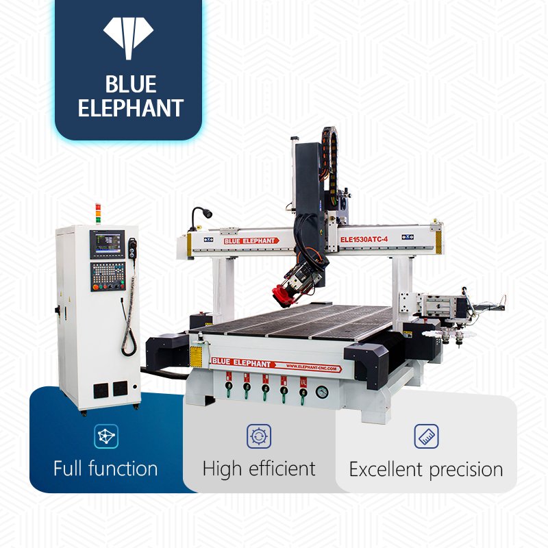 Heavy-duty Efficient 1530 4 Axis ATC CNC Wood Router Machine for making sofa doors cabinet With side carousel auto tool price