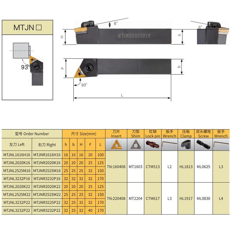 MTJNR MTJNL CNC Lathe Turning Tool Holders External Machine Tool MTJNR Cutting Tools Holders