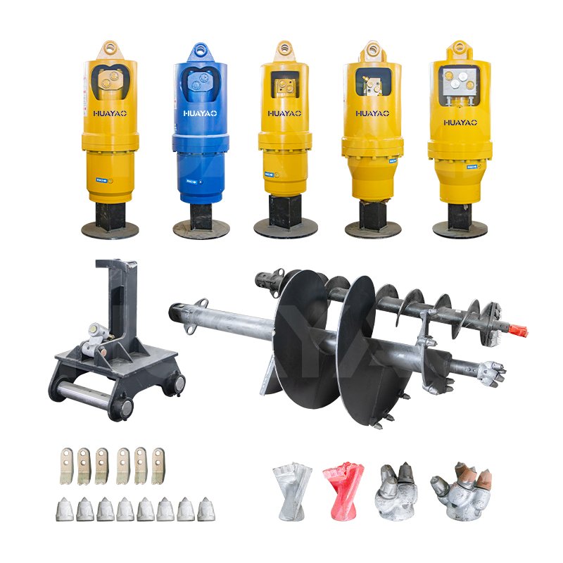 Hydraulic earth auger drill digger concrete helical pile driver screw pile ground drill excavators